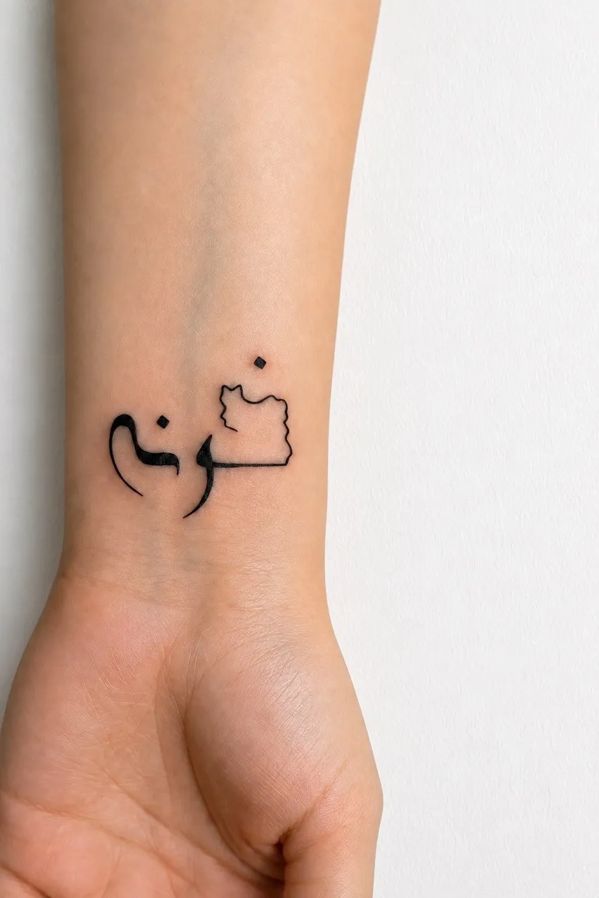 A delicate fine-line script tattoo on a wrist